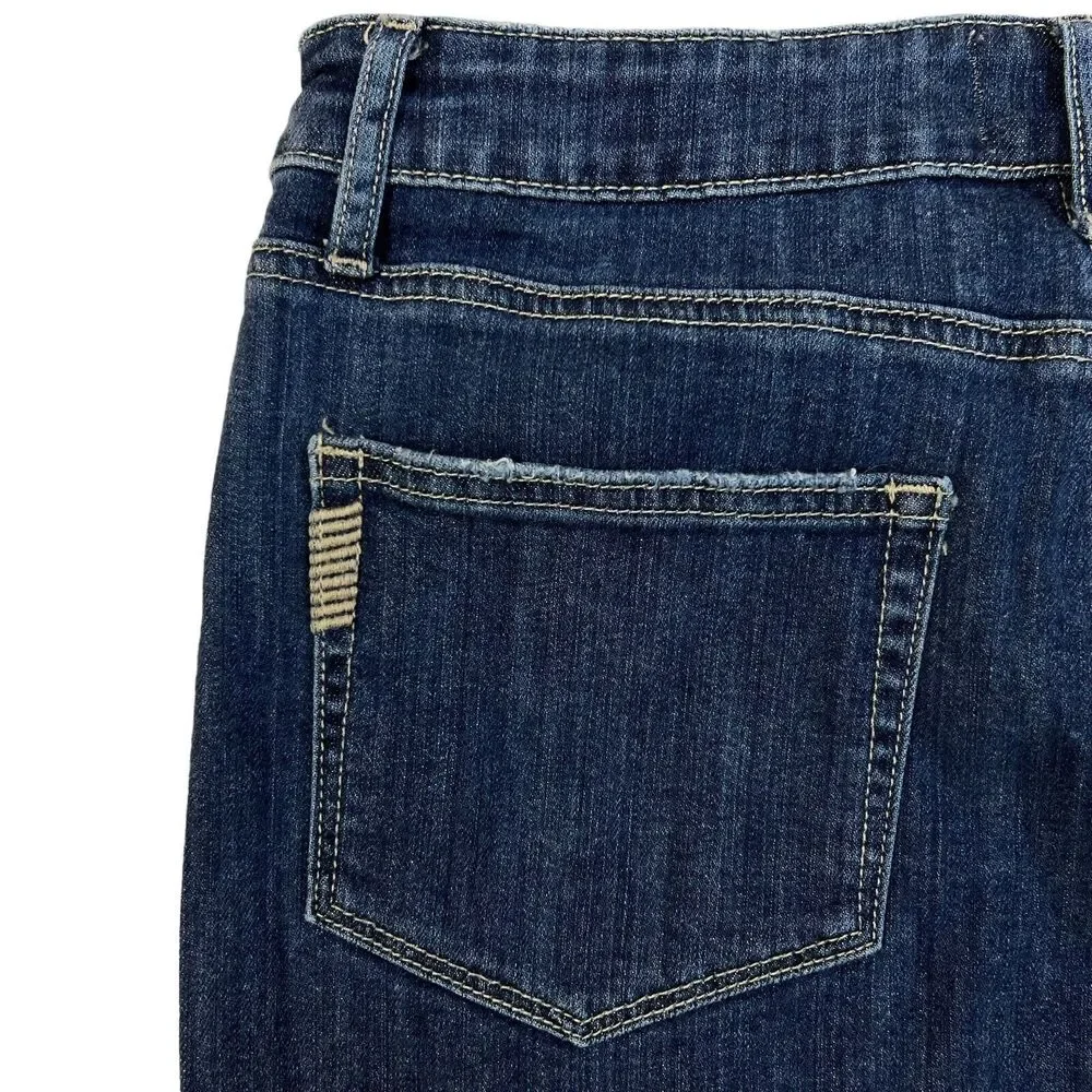 Paige Jean Skirt Women’s Size 28 Blue Front Split Light Distress - Picture 12 of 15